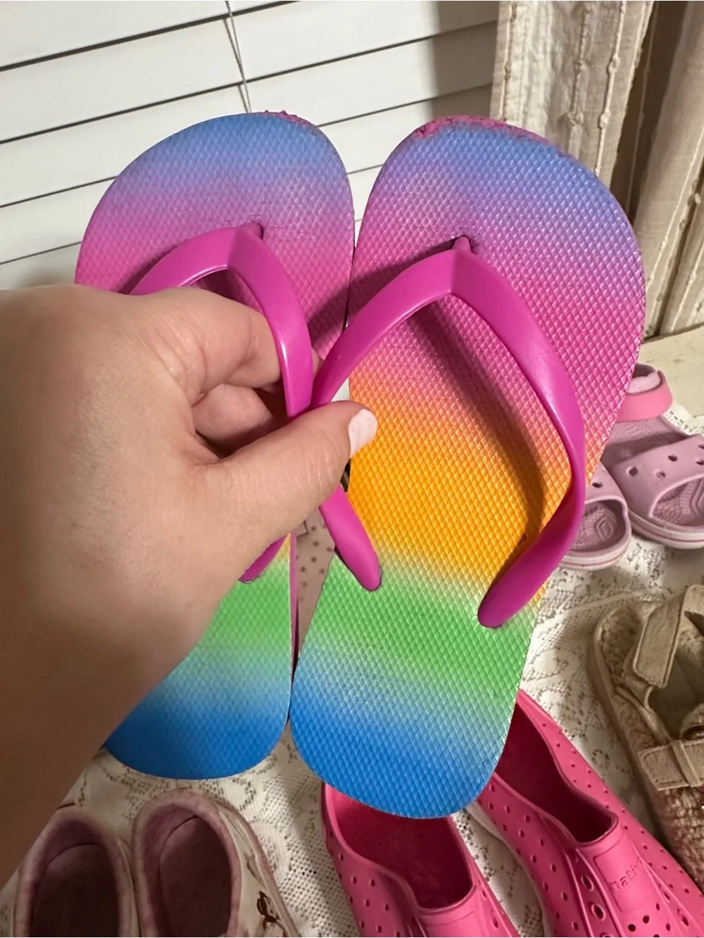 Toddler girl 12/13 shoe size lot Crocs, Native, Carters, Roxy, Cat & Jack